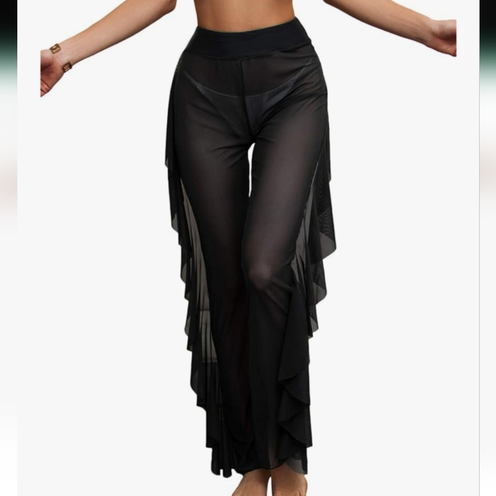 Sheer Ruffle Pants Whimsigoth Dark Fairy Festival Goth Witchy Dollskill